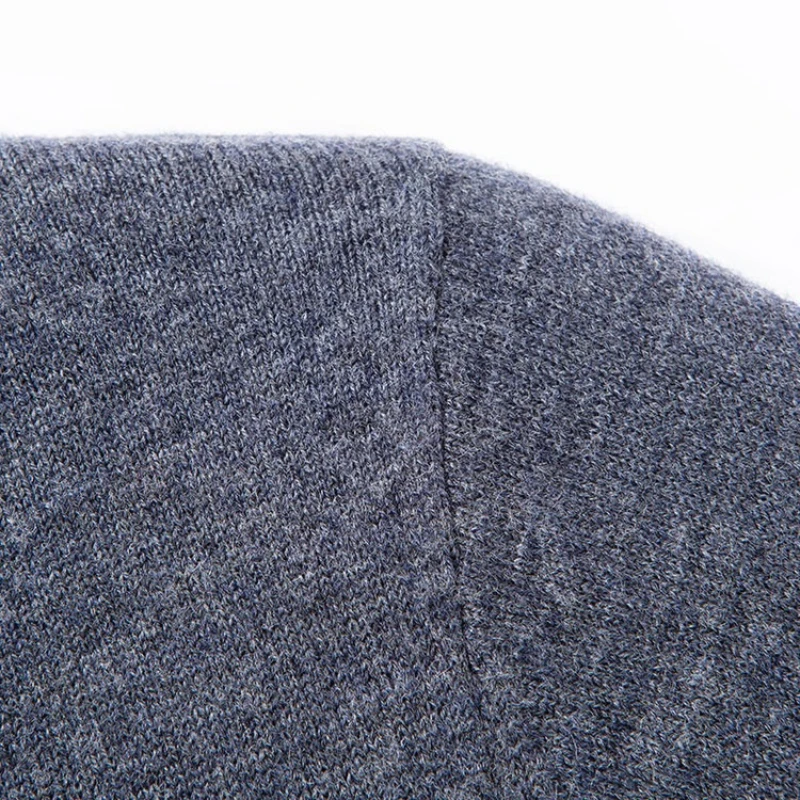 سترة صوف ميرينو أسترالية 100%، سميكة 360 جرام مضادة للبيلينغ، بلوفر ذهبي عالي الجودة بياقة بولو #3