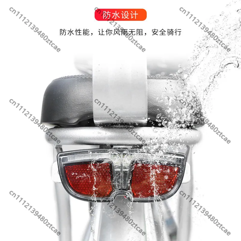 6V Bike Rear Warning Tail Lamp Night Cycling Safety Equipment For Mountain Road E-Bike Replacement Parts