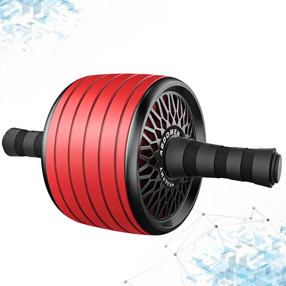 عجلة اللياقة البدنية الهادئة للبطن باللون الأحمر خفيفة الوزن ومضادة للانزلاق، أسطوانة اللياقة البدنية للرجال والنساء، معدات فقدان الوزن #5