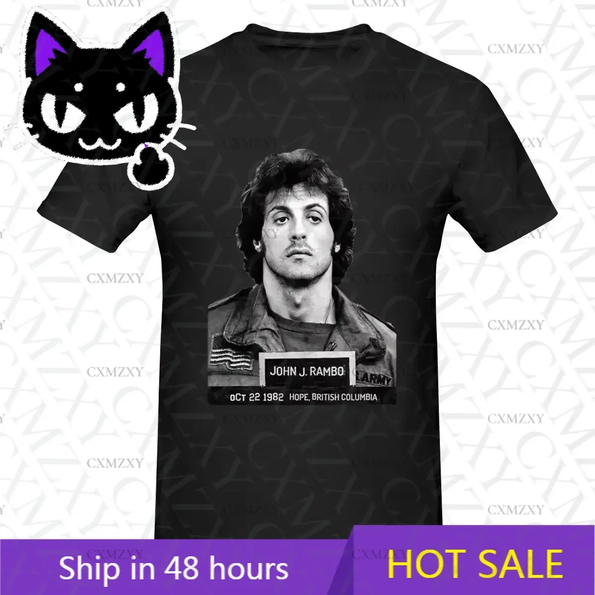 

Rambo-Stallone Luxus-T-Shirts für Männer Sommer Print Shirt Baumwolle hochwertige Kleidung Streetwear S-3XL