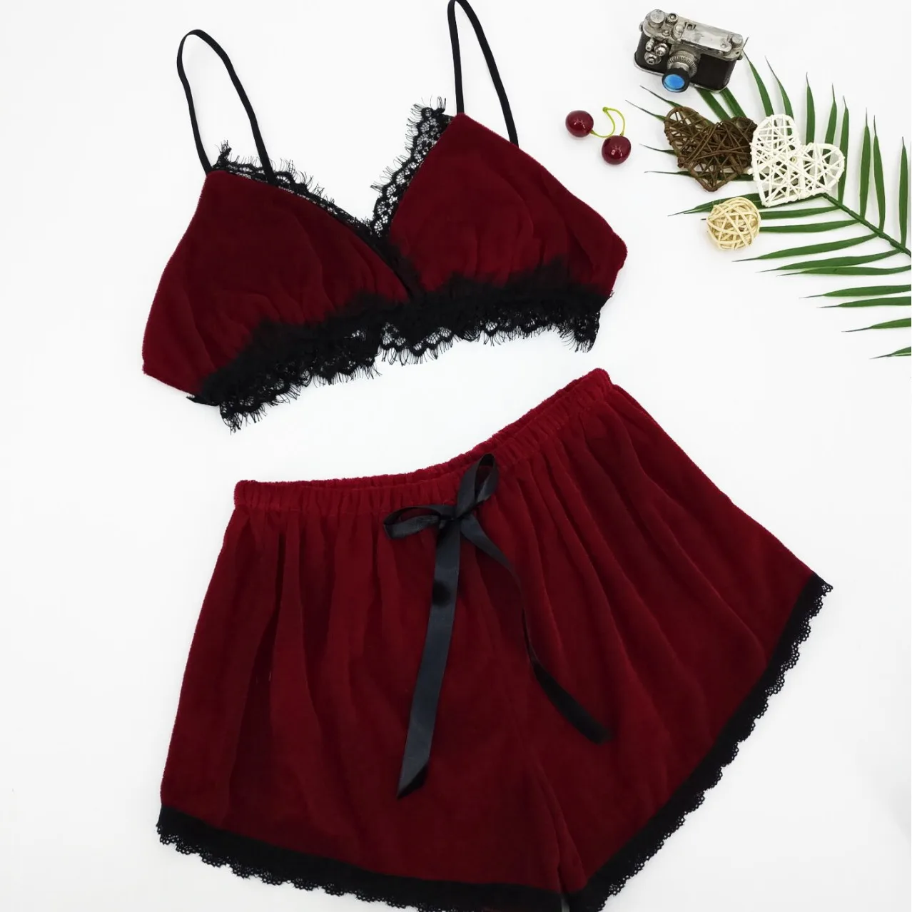 

Sexy Lace Lingerie Set Night Dress Women String Bodysuit Lingerie Adjustable Straps 2 Pieces Set Women'S Pajama Corset Mujer