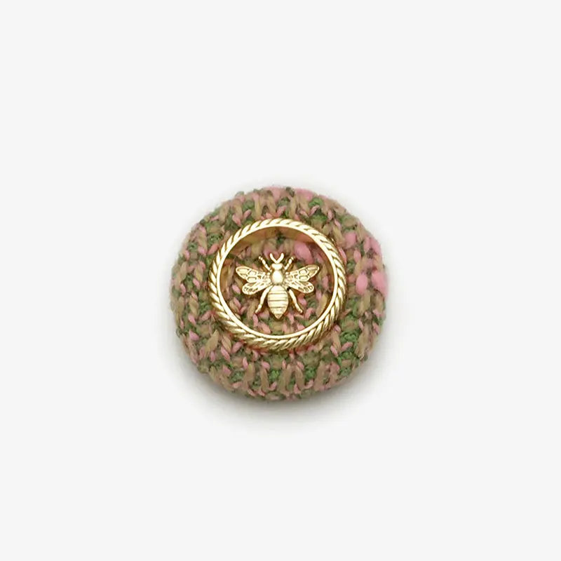 6 قطعة 20/23 مللي متر أزرار عرقوب معدنية تصميم النحل مع نسيج الغزل ل معطف سترة الحرفية لوازم الخياطة أزرار خياطة جديد