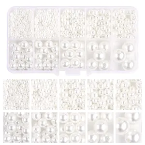 Sekitar 800 buah Manik-manik Kotak Set Mutiara ABS Anting-anting Buatan Tangan DIY, Gelang, Kalung, Rantai Ponsel, dan Dekorasi 10 tempat pesona ponsel penjualan terbaik - №