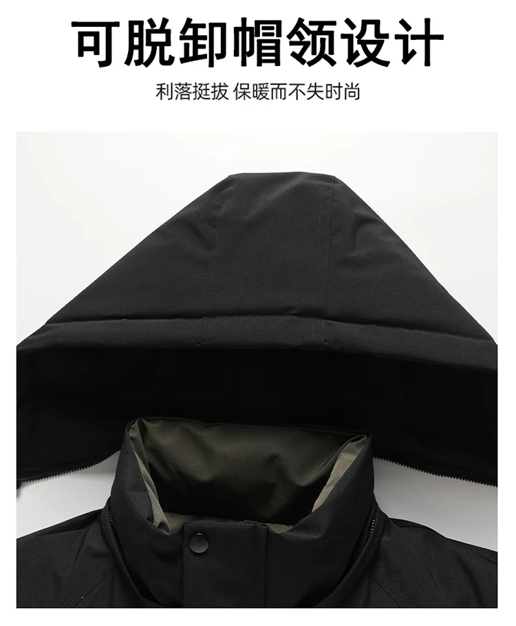 Men New Thickened Hooded Cotton Coat Men Warm Business Casual Long Parkas Men Winter Parkas Suitable For Middle Aged Elderly