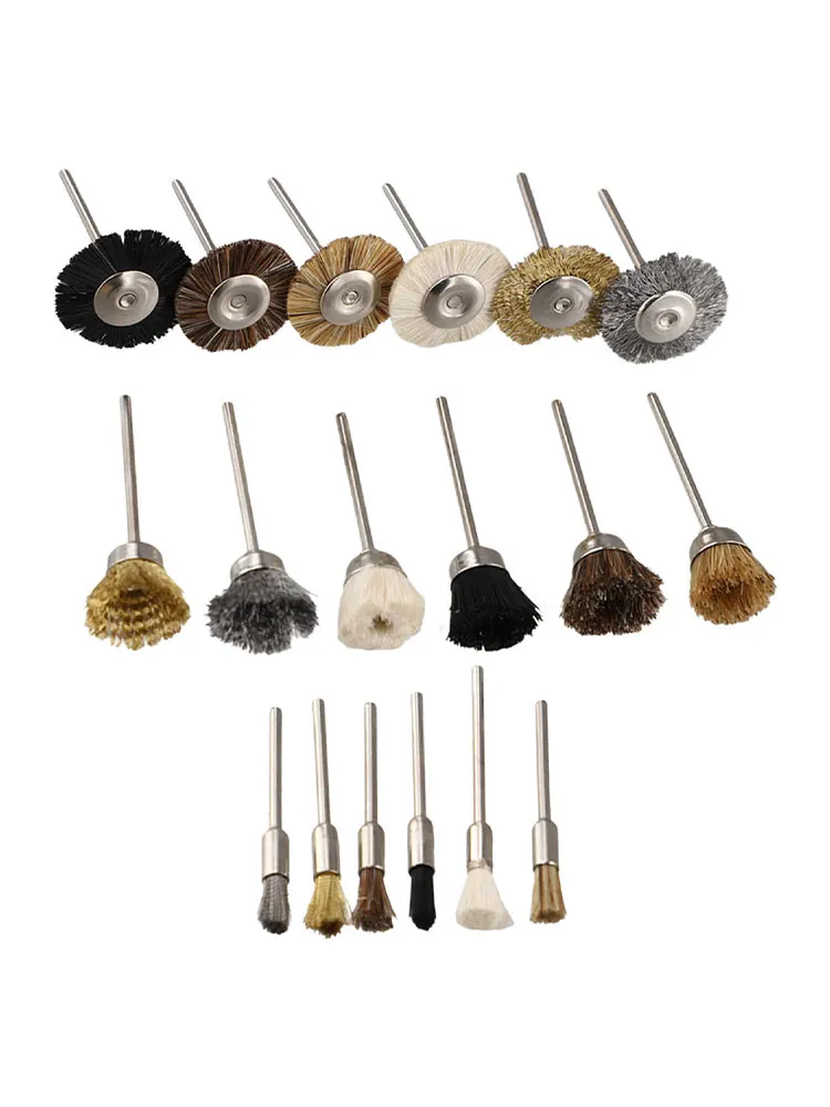 Practical Workshop Equipment Brushes Brass Brush Rust Removal Tool 18pc Brass Brush 5mm/15mm/25mm For Rotary Tool
