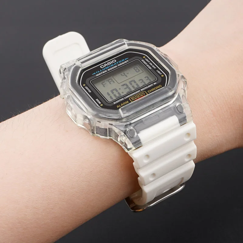 Watchband for Casio G-shock GW-M5610 DW-6900 GW-M5600 DW-5600 G5700 Rubber Strap covex interface 16mm Watch Strap Sport Bracele