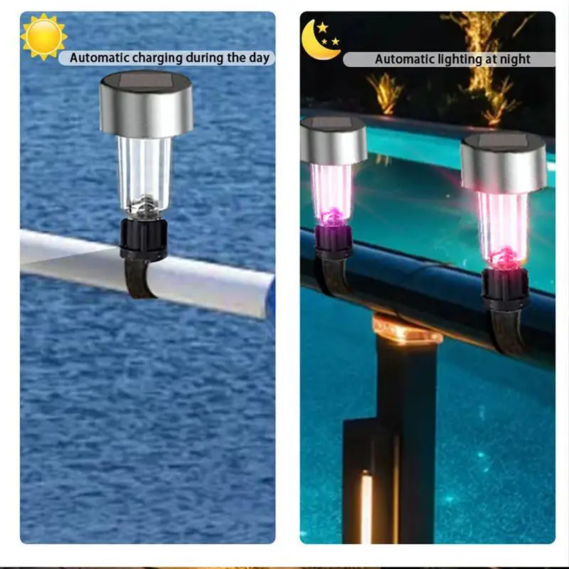 

6Pcs Solar Pool Light Frame for swimming pool outdoor Garden pool fence decorative accessories Waterproof LED