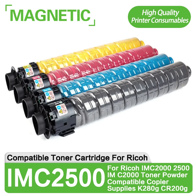 Cartucho de Tóner Compatible IMC2500 C2500 para Ricoh IMC2000 2500 IM C2000, Polvo de Tóner Compatible con Suministros de Fotocopiadora, BK280g CMY200g