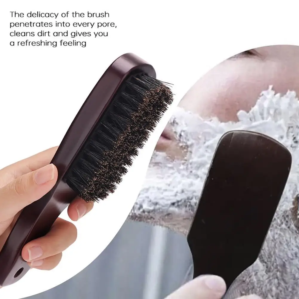 

Men Beard Brush Wood Handle Boar Bristle Moustache Cleaning Brush Hairdressing Anti Static Barber Hair Styling Comb set