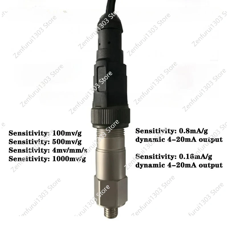 acceleration sensor,  vibration accelerometer, 100mv/g-1000mv/g, resolution 0.5mg