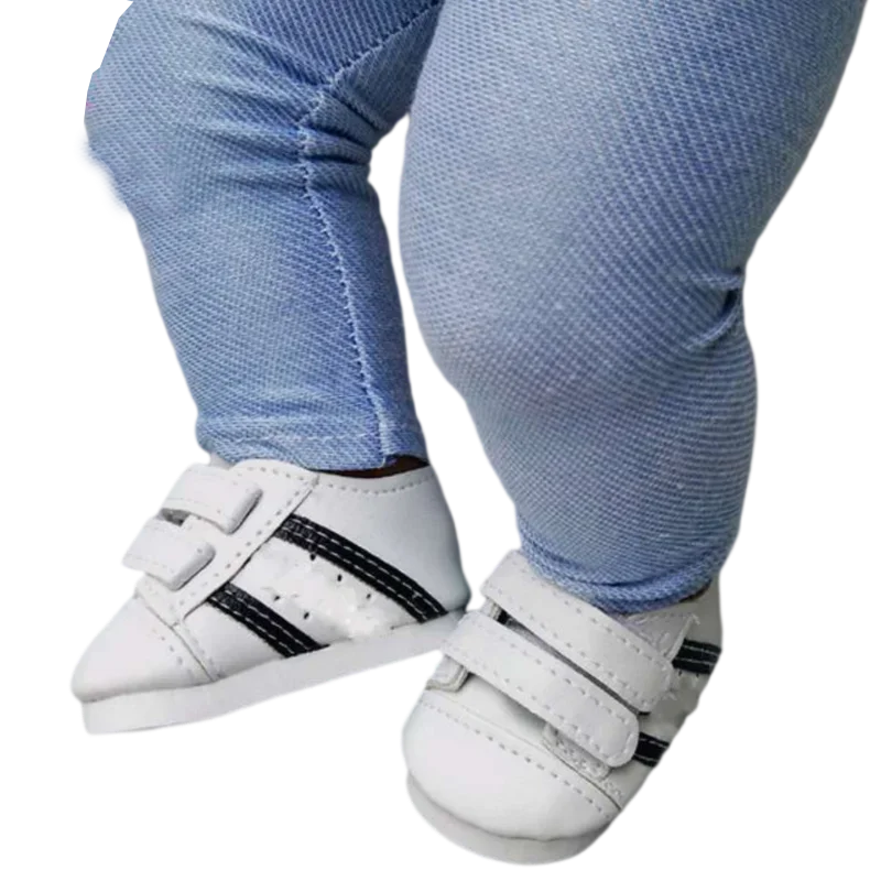 For 40 Cm Bebe Doll Shoes Sneackers Fits for 18 Inch Girl Doll Sport Shoes Baby New Born Doll Accessories