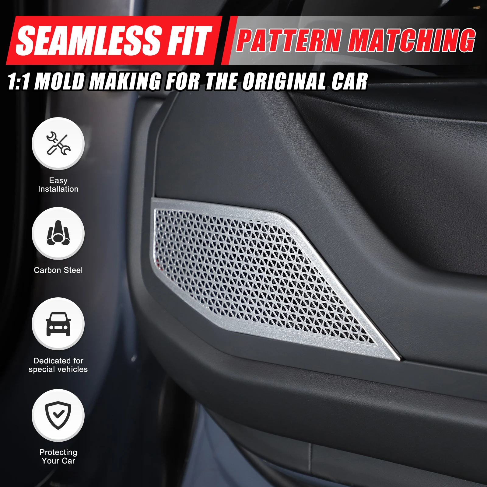 For BMW 7 Series I7 G70 2023-2024 Stainless Steels Silver Car Door Horn Audio LoudSpeaker Cover Trim Interior Car Accessories