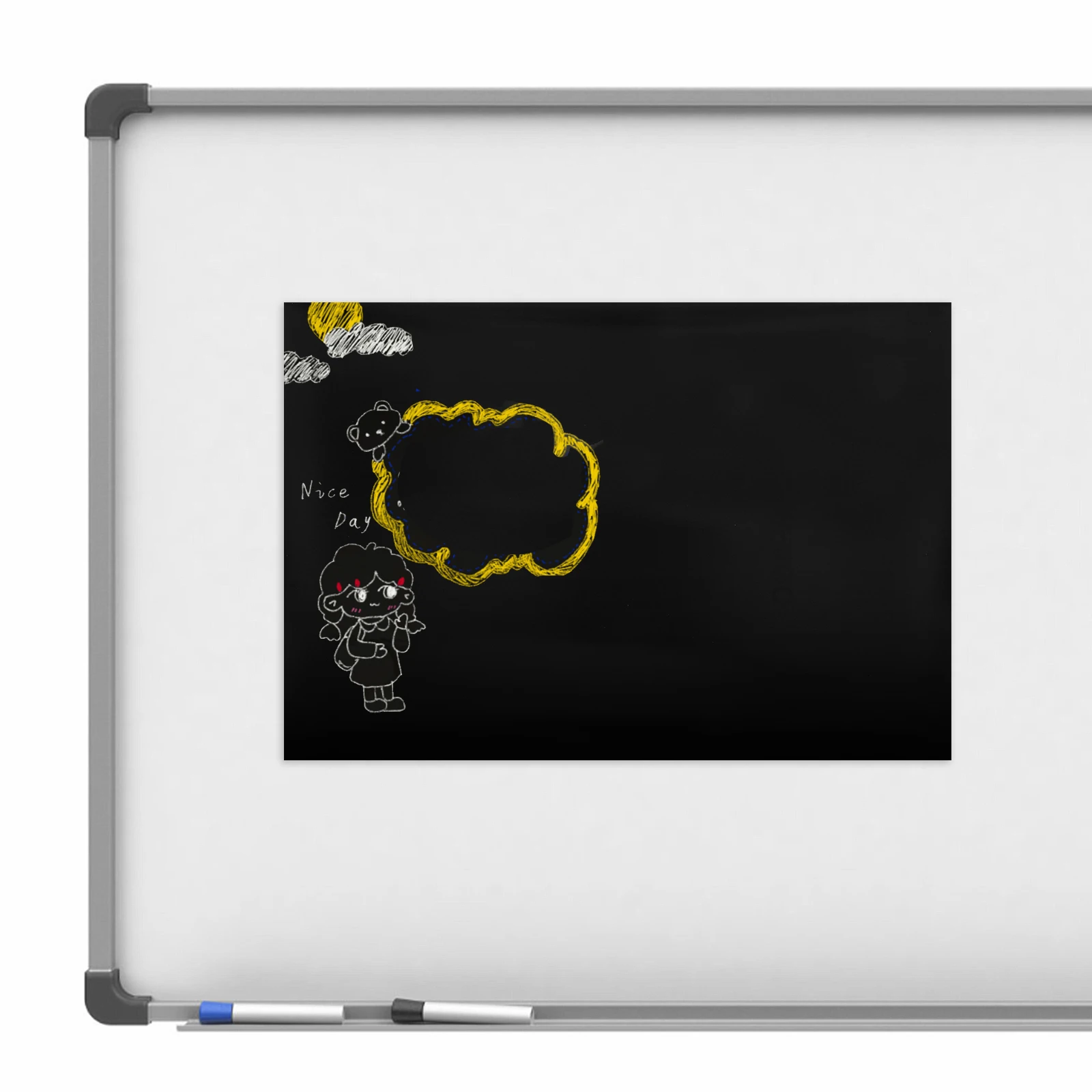 

2 Sheets Removable Dry Erase Blackboard Stickers Kids Writing Dry Erase Wallpaper Home Office Teaching Supplies Reusable