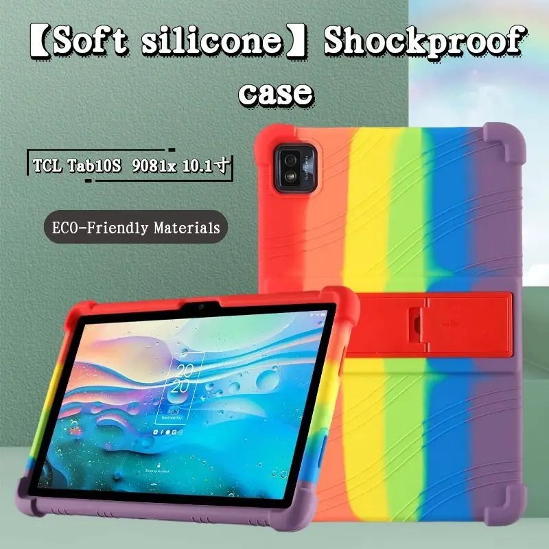 

Protective Case for TCL Tab 10S 10.1-inch Tablet TCL 9183G 9183W Soft Silicone Case with 4 Shock-Absorbing Pads