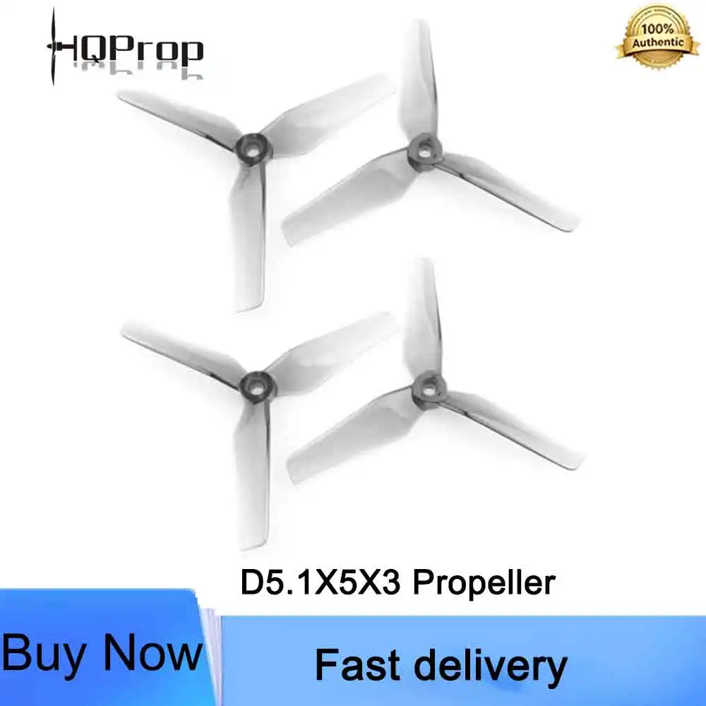 HQProp D5.1X5X3 Grey 3-Blades 5.1Inch PC Props 5mm Shaft for FPV Freestyle Long Range DIY For FPV Drone Accessories