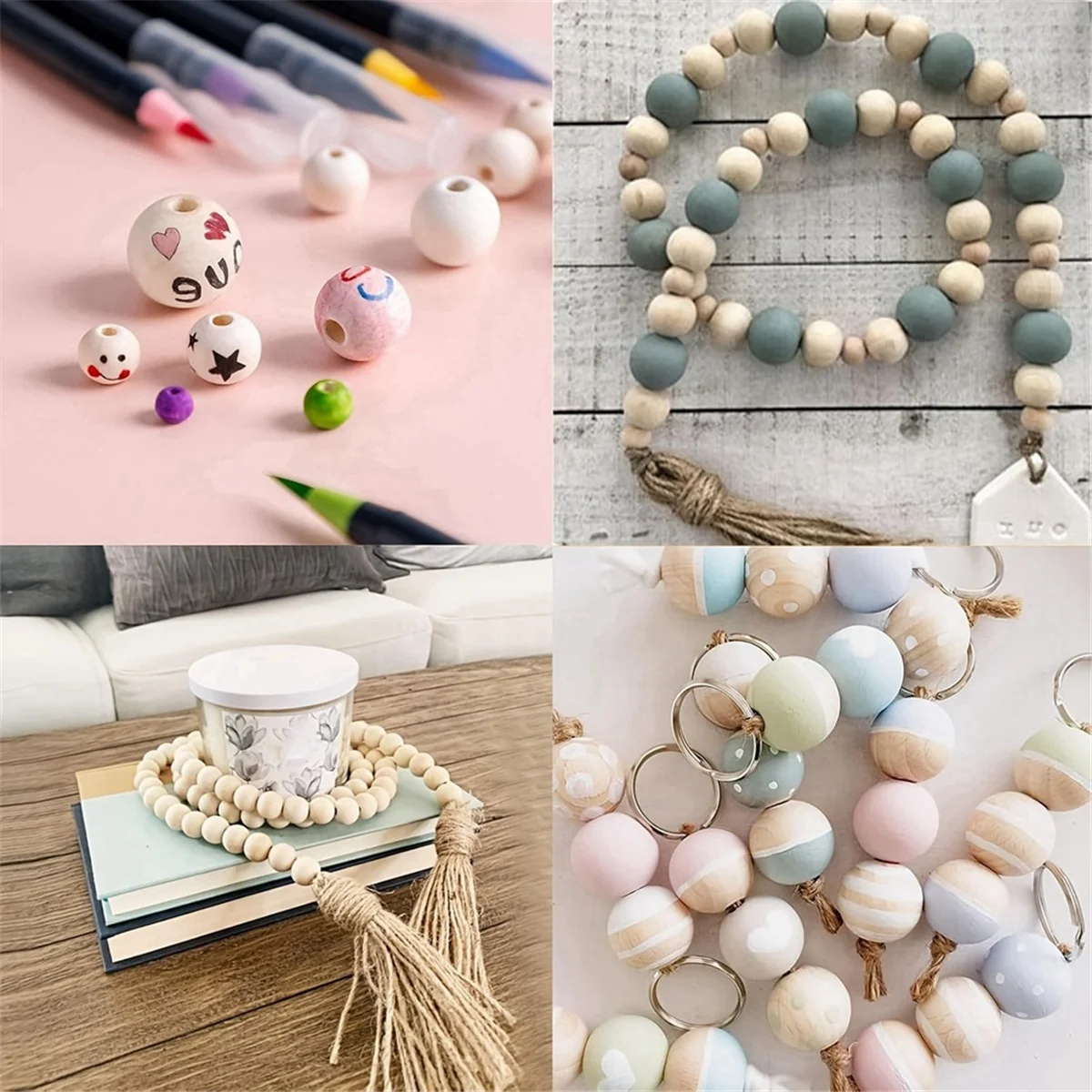 AA25 1 комплект деревянных бусин для граффити, деревянные бусины с улыбкой на лице, деревянная прокладка с принтом, деревянная для изготовления ювелирных изделий своими руками