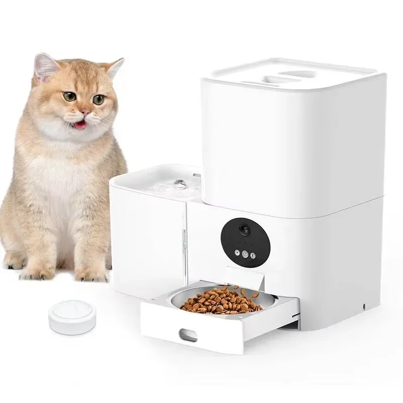 Rich Style Automatic Pet Feeder With Camera and Ap Remote Feeding and Monitoring for Cats and Dogs Automatic Cat Feeder 2 in