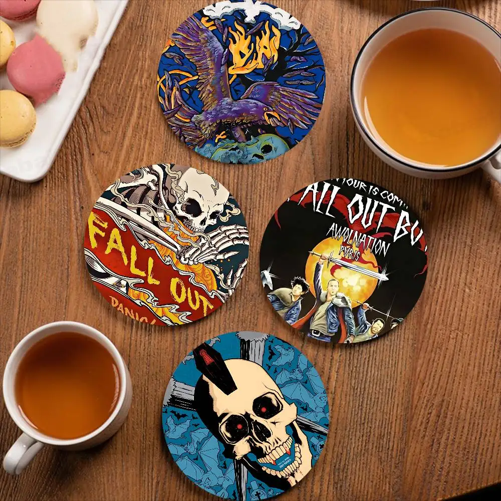 F-All O-Out B-Boy American rock band Wooden Coaster Heat-Resistant Drink Mats with Non-Slip Base, Perfect Gift Idea