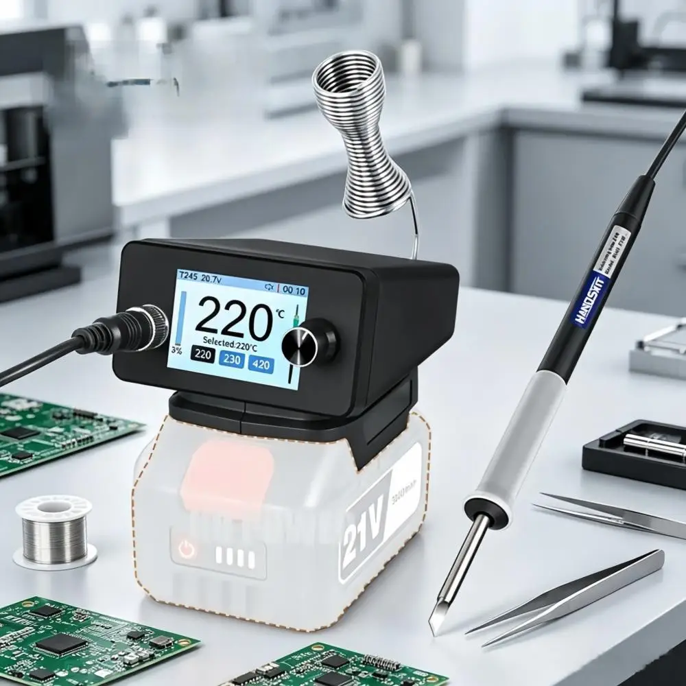 4-In-1 Soldering Station, Digital LCD Soldering Iron with Auto Sleep, Compatible with C245 Tips, Fit Electronic Repair Tool