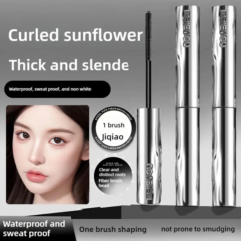 Novo tubo de aço ultrafino rímel à prova dwaterproof água longo curling maquiagem curling extensões de cílios natural curling 4d preto longo v2o0