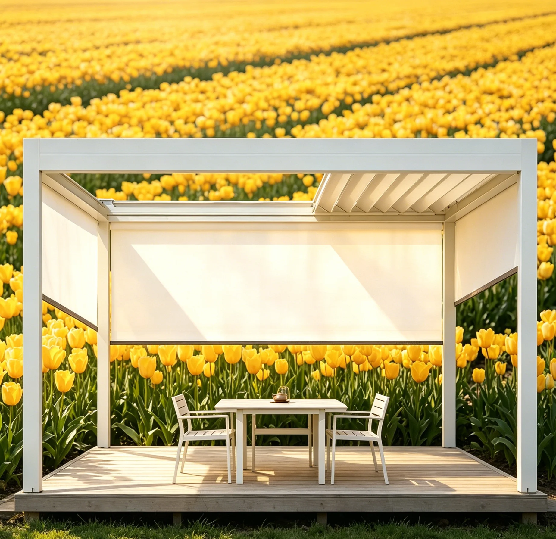 Retractable Pergola Outdoor Gazebo, Adjustable Sun Shade Shelter, Modern Patio Cover for Garden Deck Poolside Leisure
