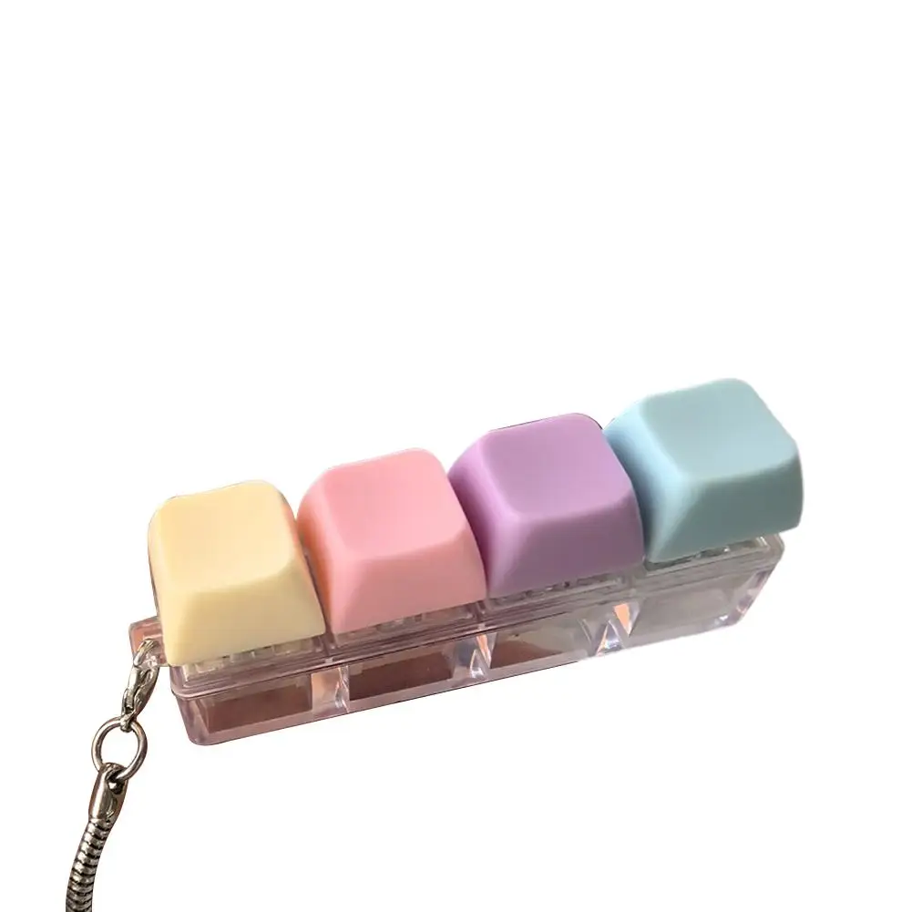 1/4/5/9 Keys Mechanical Keyboard Axis Tester Keychain Stress Relief Clicker Fidget Keyboard with LED Decompression Tools Gifts image 6