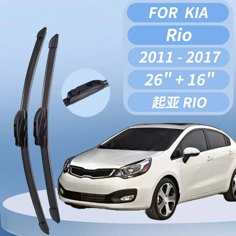 

Car Wiper Blades For KIA Rio 2011 2012 2013 2014 2015 2016 2017 Windshield Windscreen Front Window Blades 26"16" Car Accessories