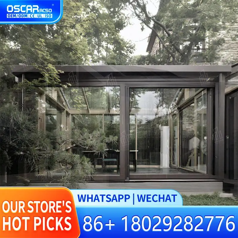 Estructura de Aluminio y Sala de Cristal, Extensión Resistente a la Intemperie para Casas de Lujo en Resorts Vacacionales en EE. UU. y Europa