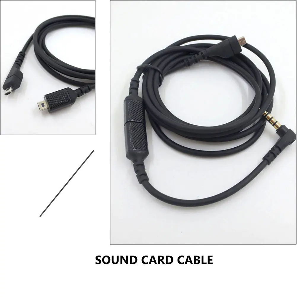 1Set Heavy Duty PVC Sound Cable Set Compatible with Steelseries Headphones Plug Play Audio Conversion Cable Compact