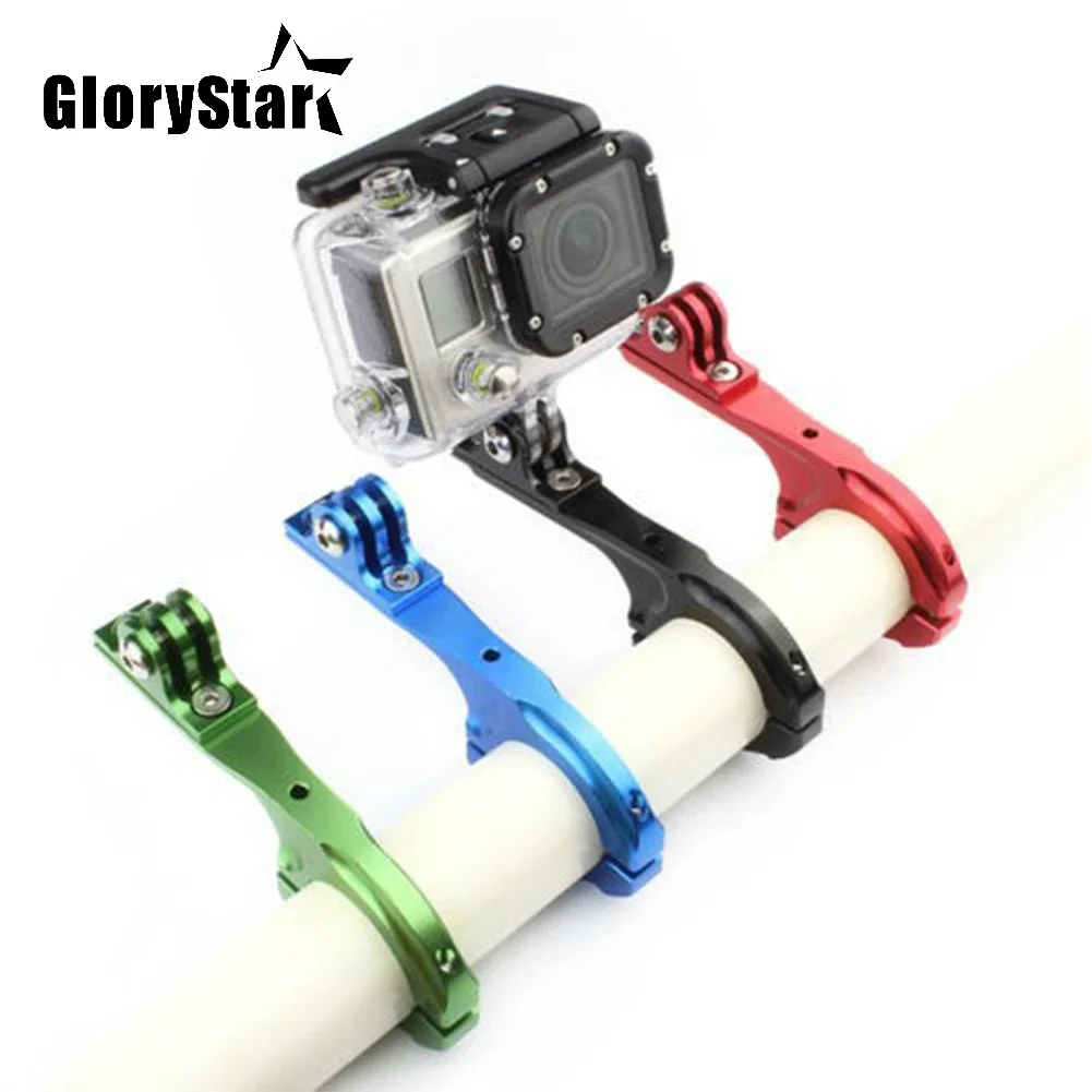 Aluminum Bike Bicycle Handlebar Bar Clamp Mount Holder Adapter Standard 31-31.8mm For Gopro Hero 2 3 3+ 4 5 6 7 xiaomi yi Camera