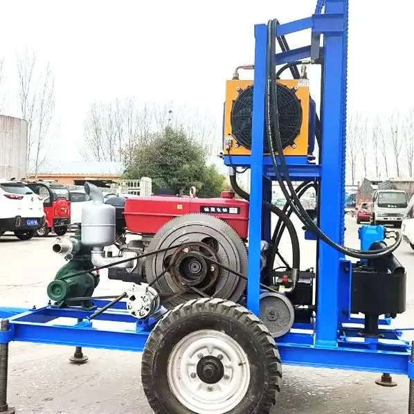 

Customized High Performance Water Well Drilling Rig Portable Hydraulic Wheeled Crawler Diesel 22-35HP 150m 180m