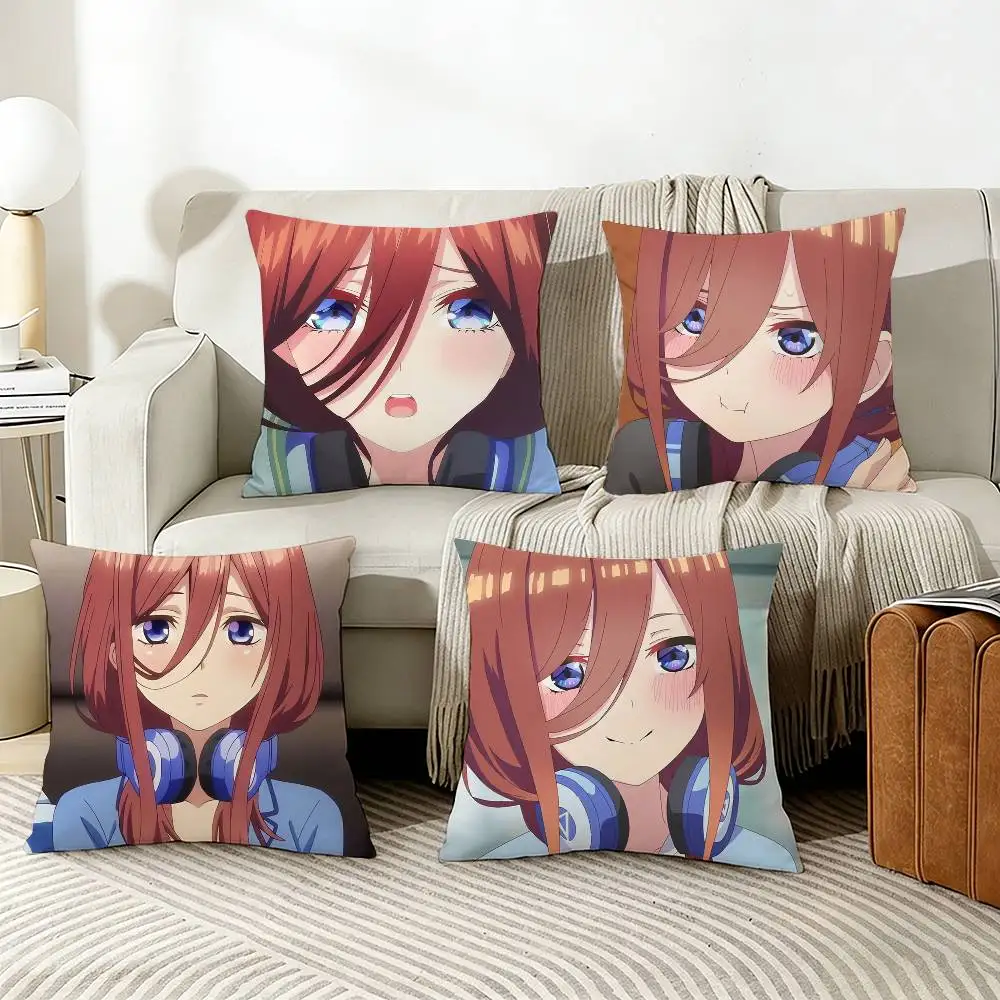 

TQQ M-Miku N-Nakano Various Sizes Square Pillow Case For Car Home Bedchamber Decor