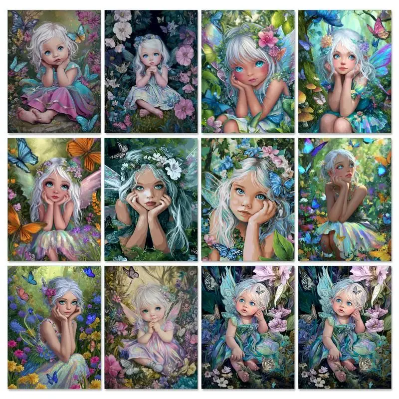 

GATYZTORY Acrylic Painting By Numbers Flower Fairy Picture Drawing On Canvas Paint By Numbers Kit Paint For Painting Home Decor