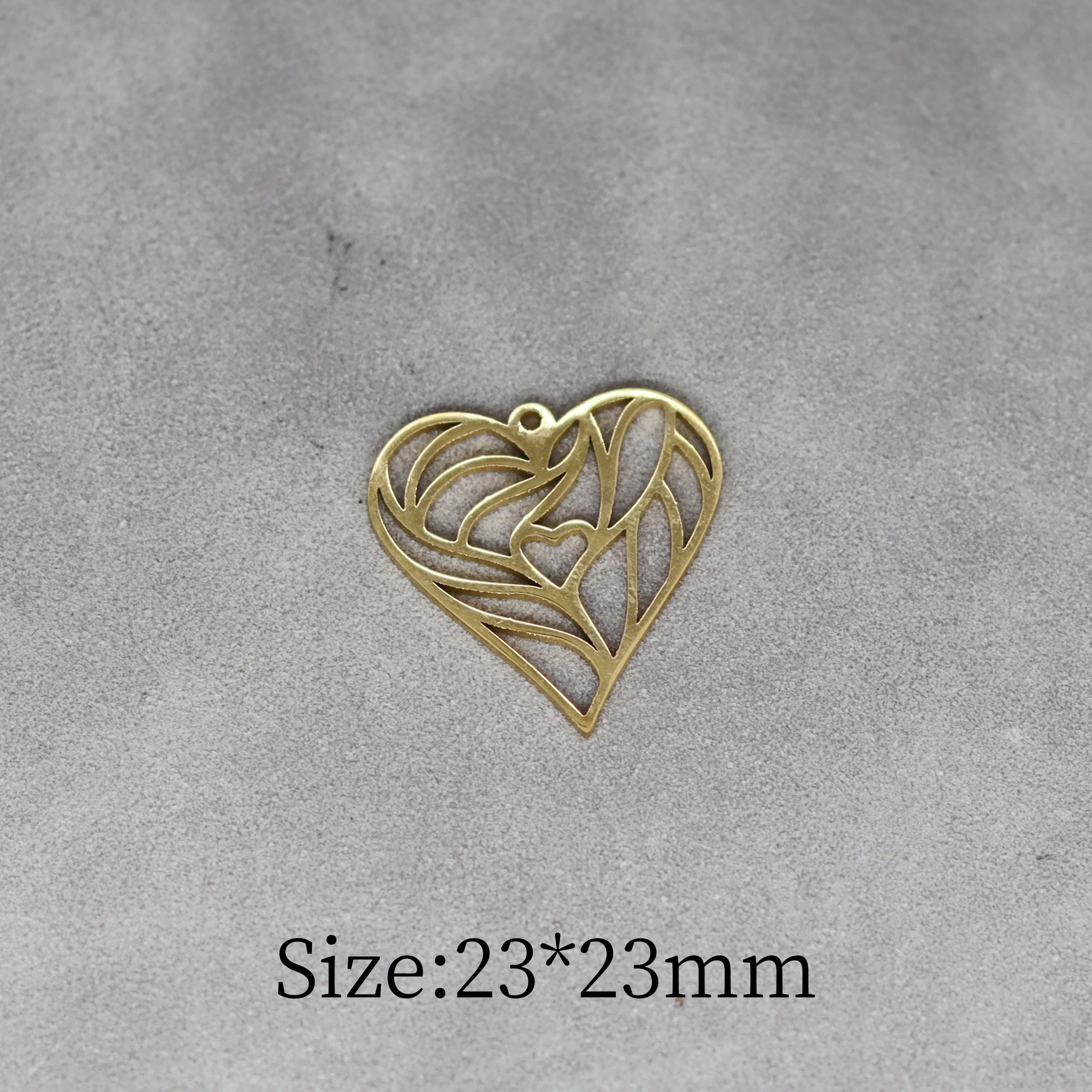3pcs DIY Jewelry Heart Leaf Stainless Steel Pendant Charms for Jewelry Making Tassels Earrings Bracelets Women diy Accessories