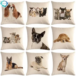 Pug Pet Dog Pattern cotone lino cuscino copricuscino auto casa divano letto federa decorativa Funda Cojin