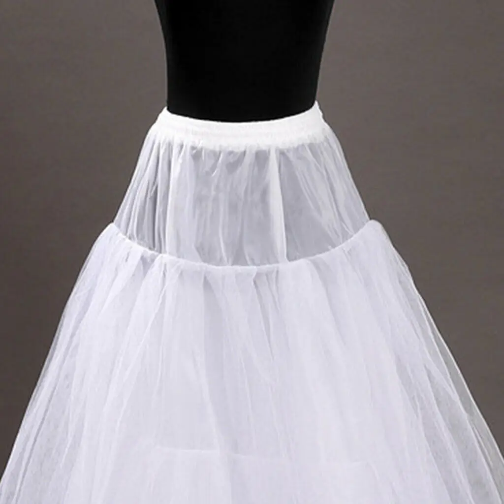 Vestido de casamento de 3 camadas de rede macia de suporte duro sem anel de casamento petticoat fofo