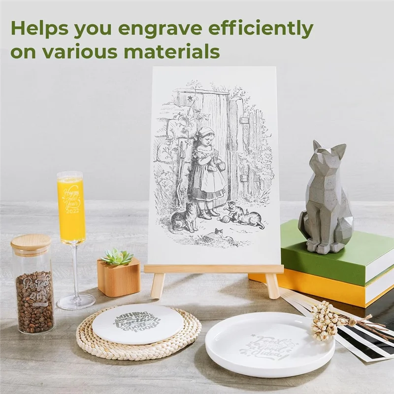 A05E-Parte per marcatura con incisione laser nera, carta a colori laser da 4 pezzi con raschietto, 39X27 cm per laser a fibra, ceramica