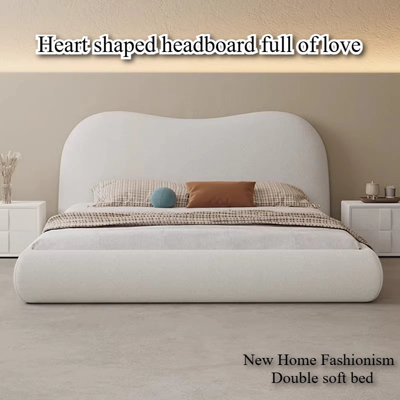 

Decor Aesthetic Double Bed With Headboard Storage Bed 2 People Luxury Modern King Size Frame Full Set Hotel Bedroom Furniture