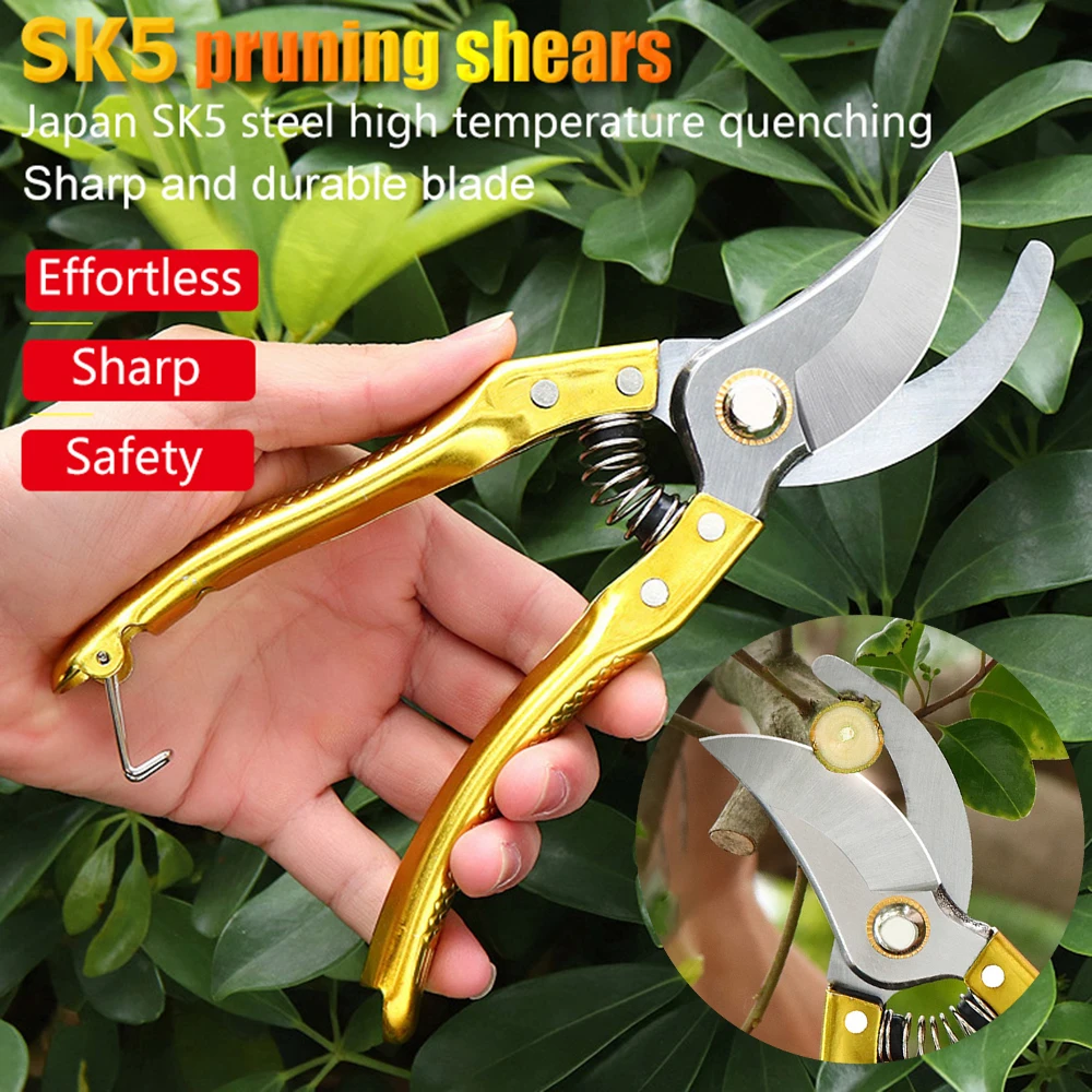 Ultra-Sharp Garden Pruning Shears Labor Saving Gardening Hand Pruner Scissors For Plant Flower Branch Fruit Tree Trimming Tools