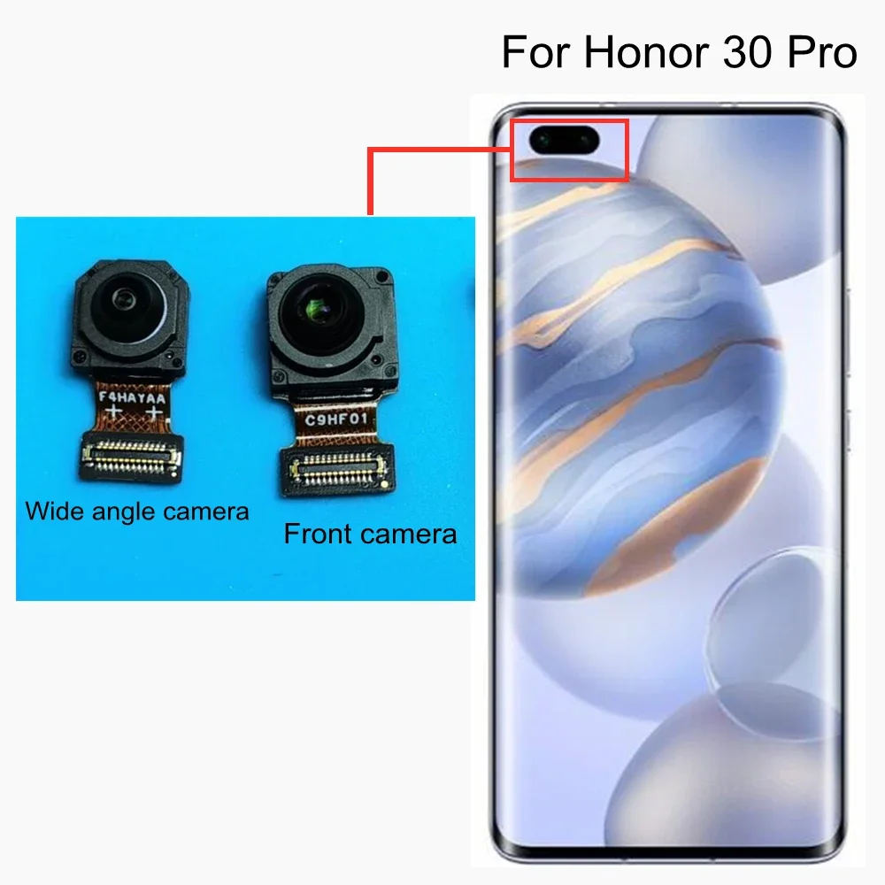 Front & Back Camera For Honor 30 Pro Facing & Rear Ultra wide angle Camera Connector Telephoto Module Flex Cable Replacem