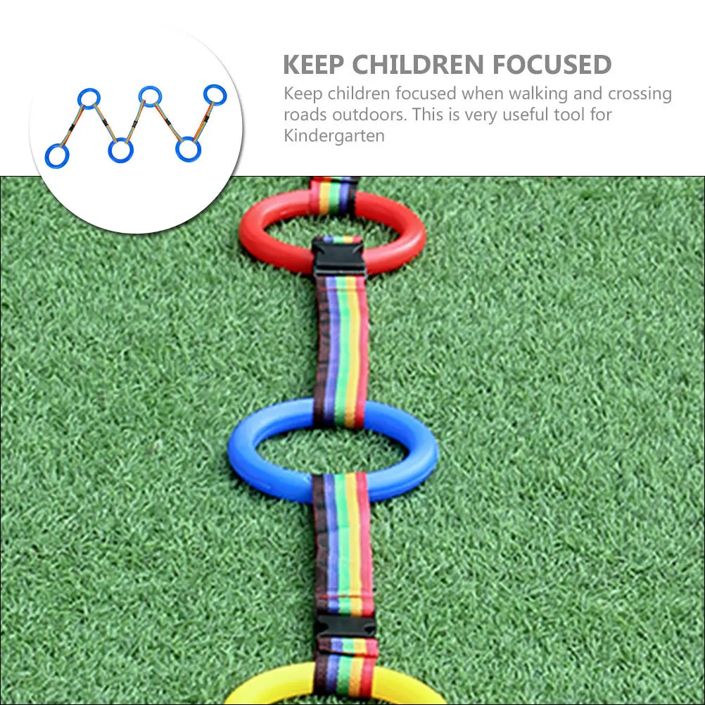 6 pezzi anello per corda da passeggio di sicurezza per bambini della scuola materna 100x100x10 cm maniglie per bambini corda da passeggio per esterni anti-smarrimento