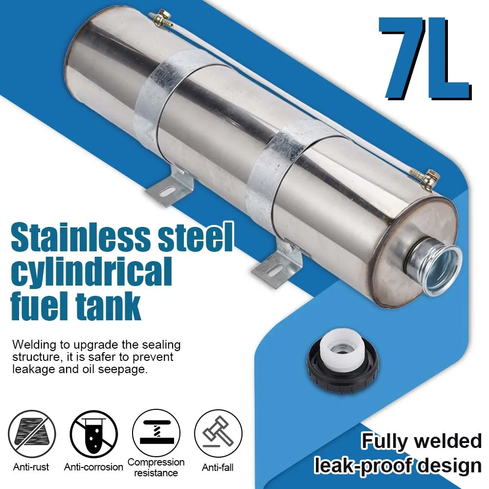 

12V24V220V 2KW 5KW 8KEW Нержавеющая сталь 7L Дизельный воздушный парковочный обогреватель Топливный бак Кемпер Бак для воды Грузовик Караван Масляная канистра