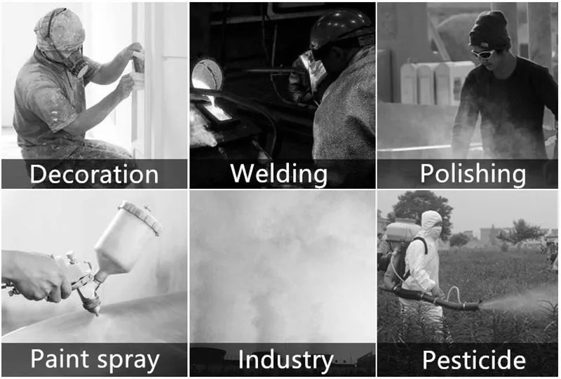 Drei-Port-Mehrzweck-Gasmaske 6800 für industrielle Spritzarbeiten, mit austauschbarem Filter, gegen organische Dämpfe, Schweißarbeiten, Spritzlackierung und Insektizide. – Detail 11