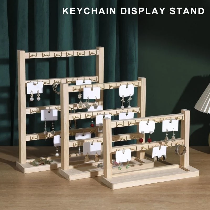 1pc Fashion Multi Tier Hooks Earrings Display Stand Necklace Bracelet Pendant Earring Jewelry Storage Rack Counter Showcase Prop