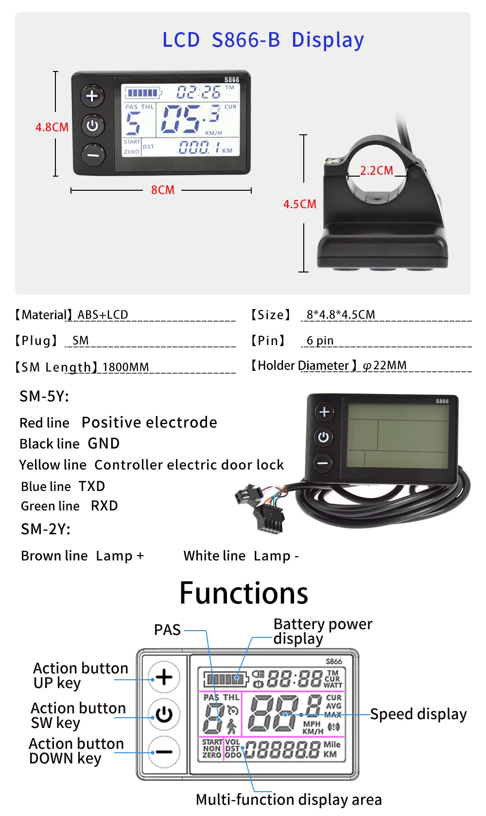 Elektrofahrrad 13A/18A/25A/28A/38A Bürstenloser Motorcontroller LCD-Display Intelligente Steuerung Mehrere Spezifikationen – Detail 8