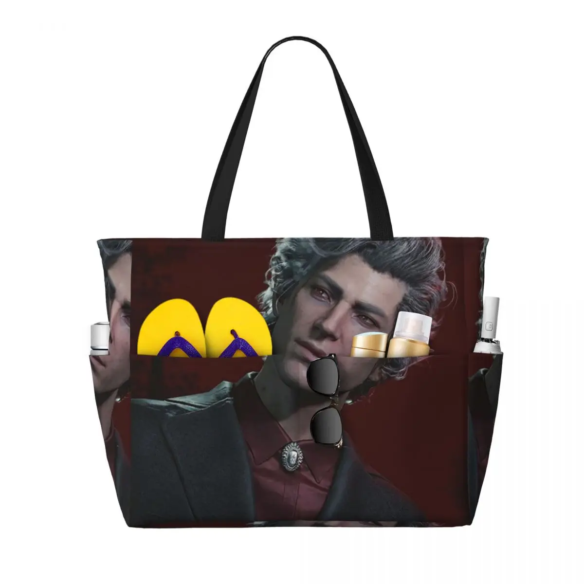 

Baldur's Gate 3 Astarion Vampire Character Beach Tote Bag Sport Gym Yoga Duffle Large Tote Bag Women Travel Bag Fitness bag