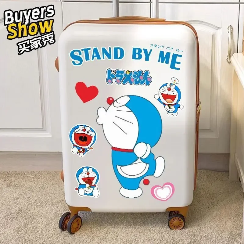 Cartoon Doraemon No Glue Luggage Sticker Cute Blue Fat Man Suitcase Trolley Case Wall Car Waterproof Sticker