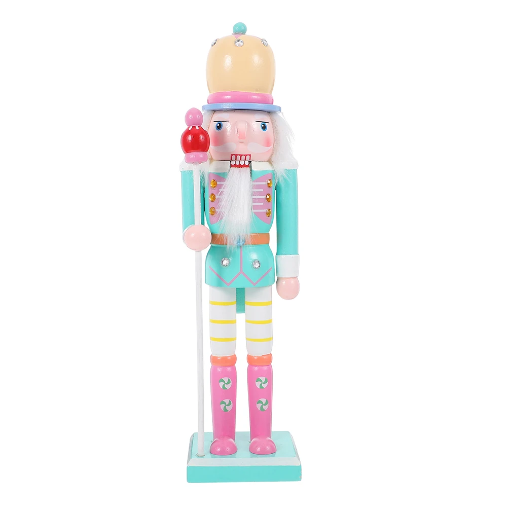 

Macaron Color Wooden Nutcracker Soldier Desktop Ornament Unique Decoration For Holiday Party Present Kids Home Festival