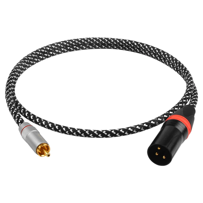 QINCROWN Z100 RCA a Canon macho hembra Cable de Audio XLR cobre puro plateado amplificador Hifi mezclador altavoz cable de Audio