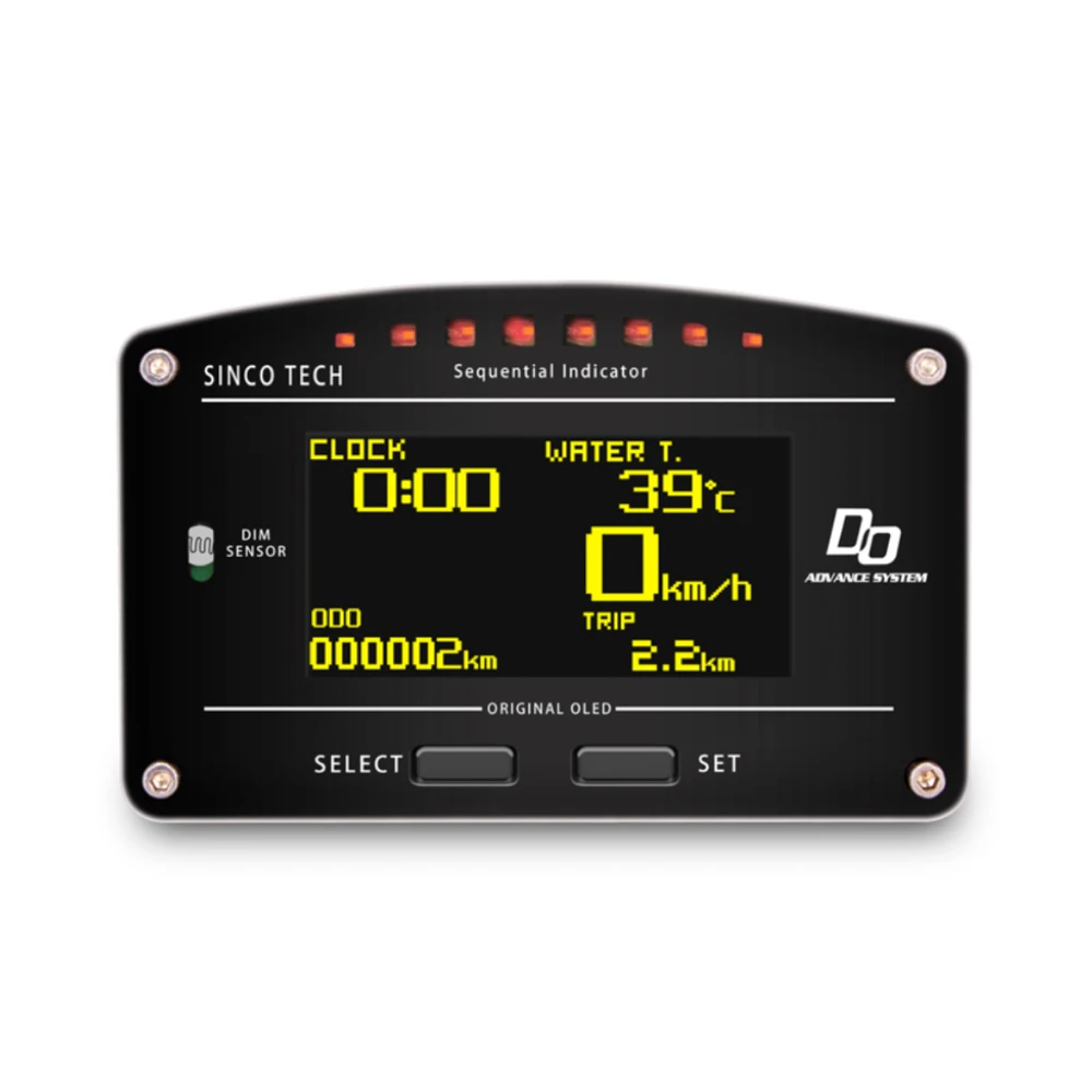 Race Dash Panels Full Sensor Kit Car Multi-Function Dashboard with OLED Digital Display for 12V Cars